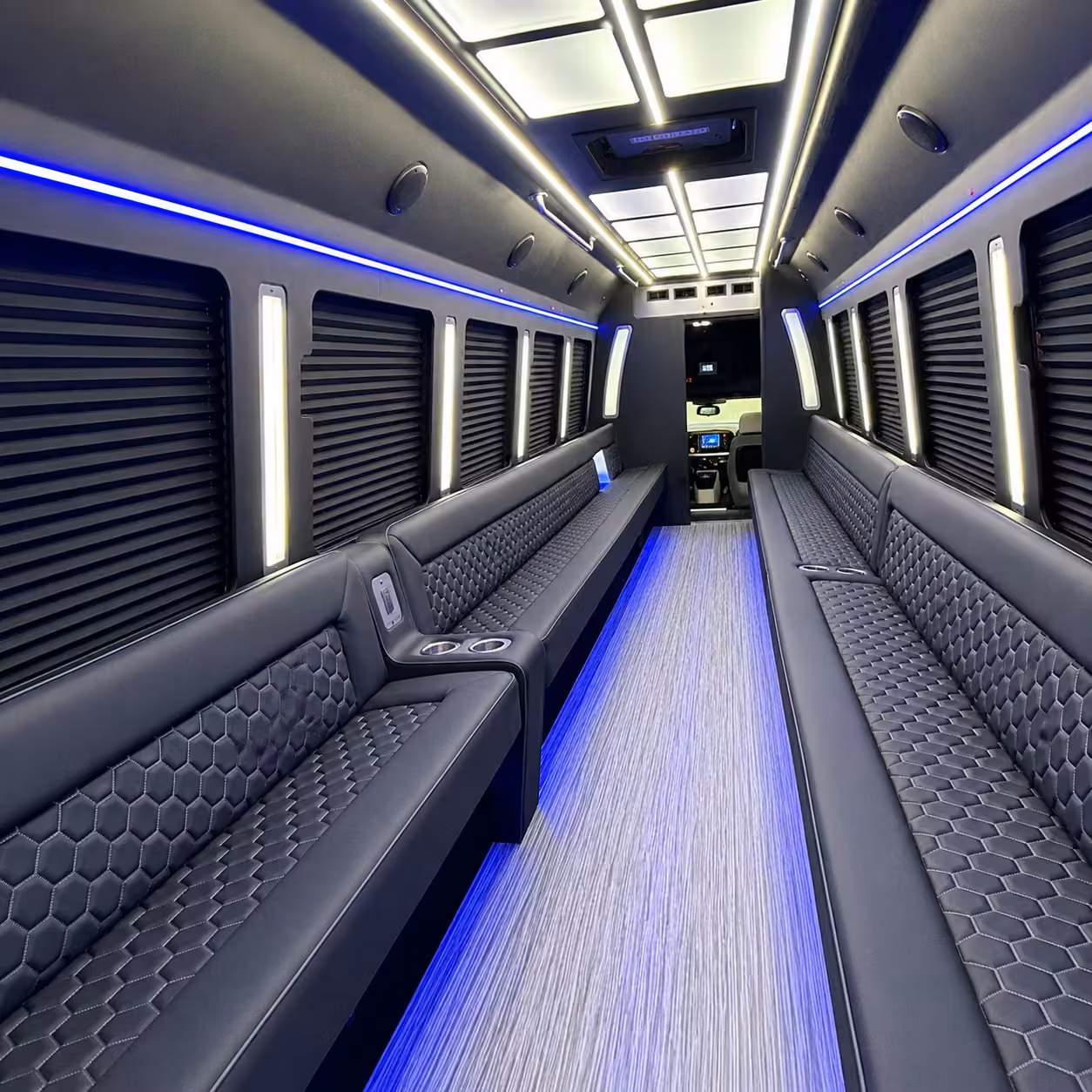 28 passenger party bus inside