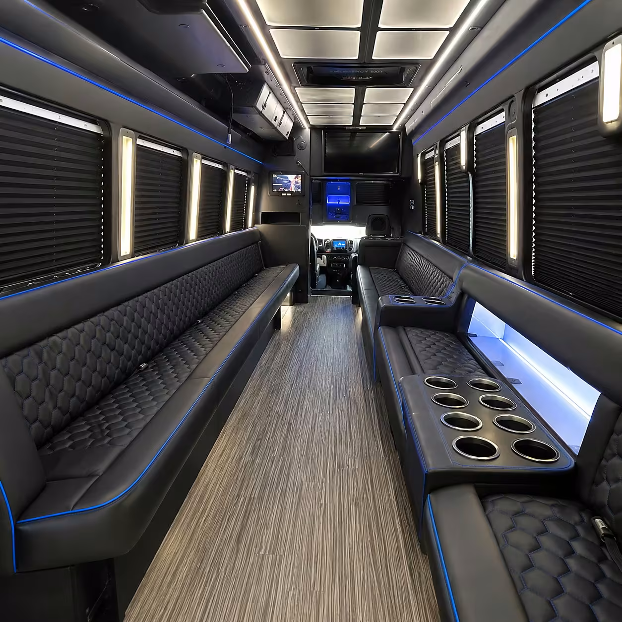 28 passenger party bus interior